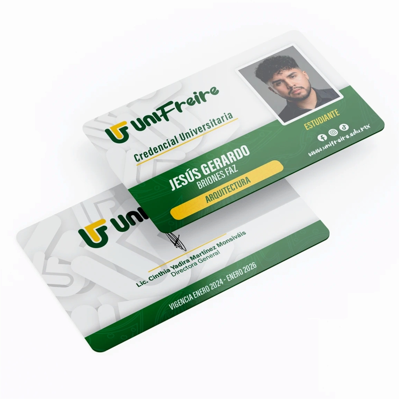 Cartões de estudante e membros em PVC